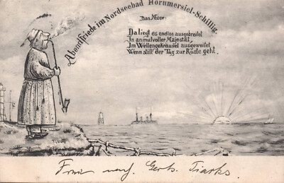 AK Abendfriede Nordseebad Horumersiel Schillig 1910 Jever gestempelt, (Nr. 1740)