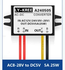 AC8-28V to DC5V 5A 25W current converter waterproof power module