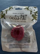 Ryan Rose Cutie Pat Pacifier and Teether round stage 1 nipple Brand New