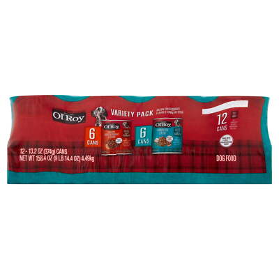 Ol' Roy Bacon Cheeseburger Flavor & Country Stew Cuts Gravy Wet Dog Food Variety