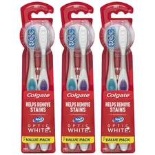 Whitening Toothbrush 360 Optic White. Soft. 6 Count (Pack of 3)