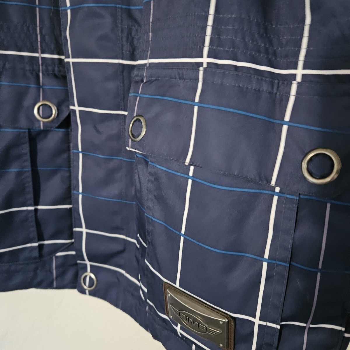 SIMS Ski Snowboard Jacket Small S Winter Blueberry Plaid Pockets