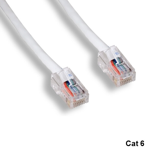 Kentek White 5ft Cat6 UTP Non-Booted Ethernet Patch Cable 24AWG 550MHz Network