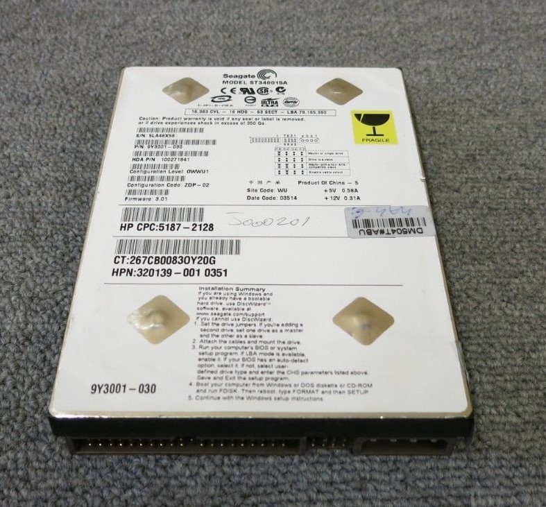 Seagate ST340015A 9Y3001-030 Barracuda 5400.1 40GB 5400RPM 2MB 3.5