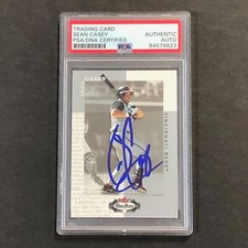 2002 Fleer Box Score #31 Sean Casey Signed Card PSA Slabbed Auto Reds