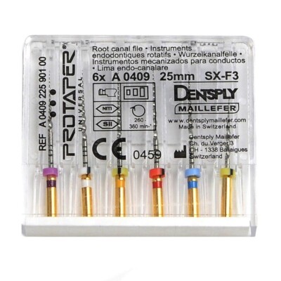 Dental Dentsply Rotary ProTaper Universal Engine NiTi Files 25 mm SX-F3