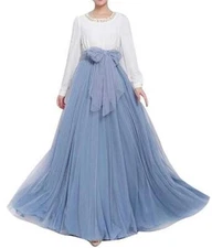 Women Long Maxi Tulle Skirt Floor Length for Wedding Party Evening Puffy Skirts