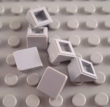 LEGO Lot of 6 Light Bluish Gray 1x1x2/3 Mini Slope Pieces