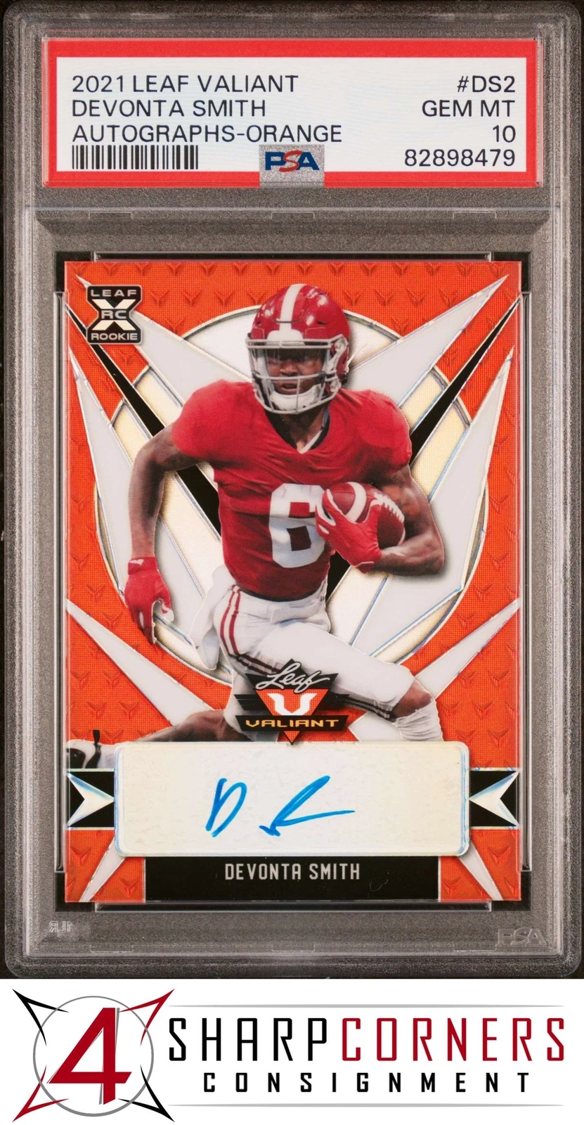 DeVonta Smith Leaf Valiant Take It to the House Autographs #DS2 Orange