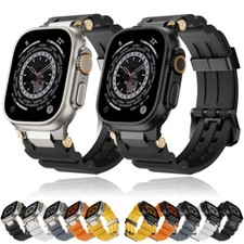 Rugged Rubber Sport Band for Apple Watch 11 10 9 8 7 44/45/42/46/49mm Ultra 3 2