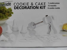 Homemate Cookie and Cake Decoration Kit 1cookie press/12 nozzles/6 cookie molds