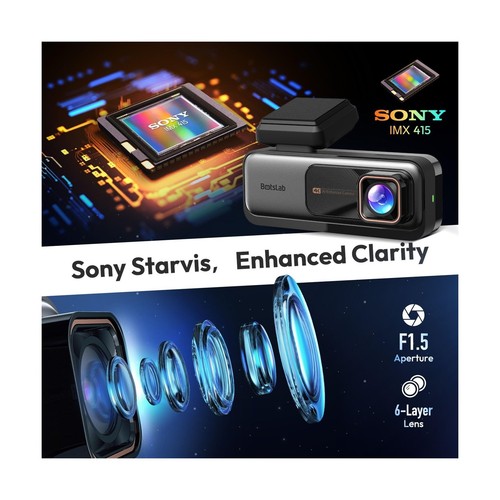 4K Dash Cam Front and Rear, 170° Ultra Wide Dashcam with ADAS, Night Vision - Picture 5 of 9