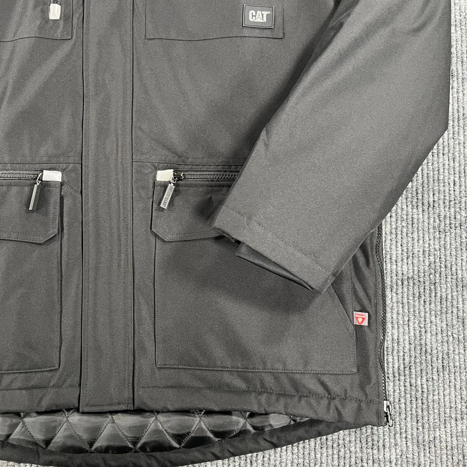 Parka de trabajo aislada Caterpillar CAT para hombre grande negra utilitaria trabajo al aire libre nueva Foto 4 de 4
