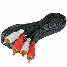 NEW SHIELDED 25 FT FOOT 2 DUAL RCA STEREO AUDIO SOUND CABLE TV PATCH CORD