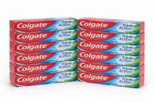 12 Pack Colgate Triple Action Toothpaste 2.5oz| Anticavity Fresh Mint 0.87 per gallon