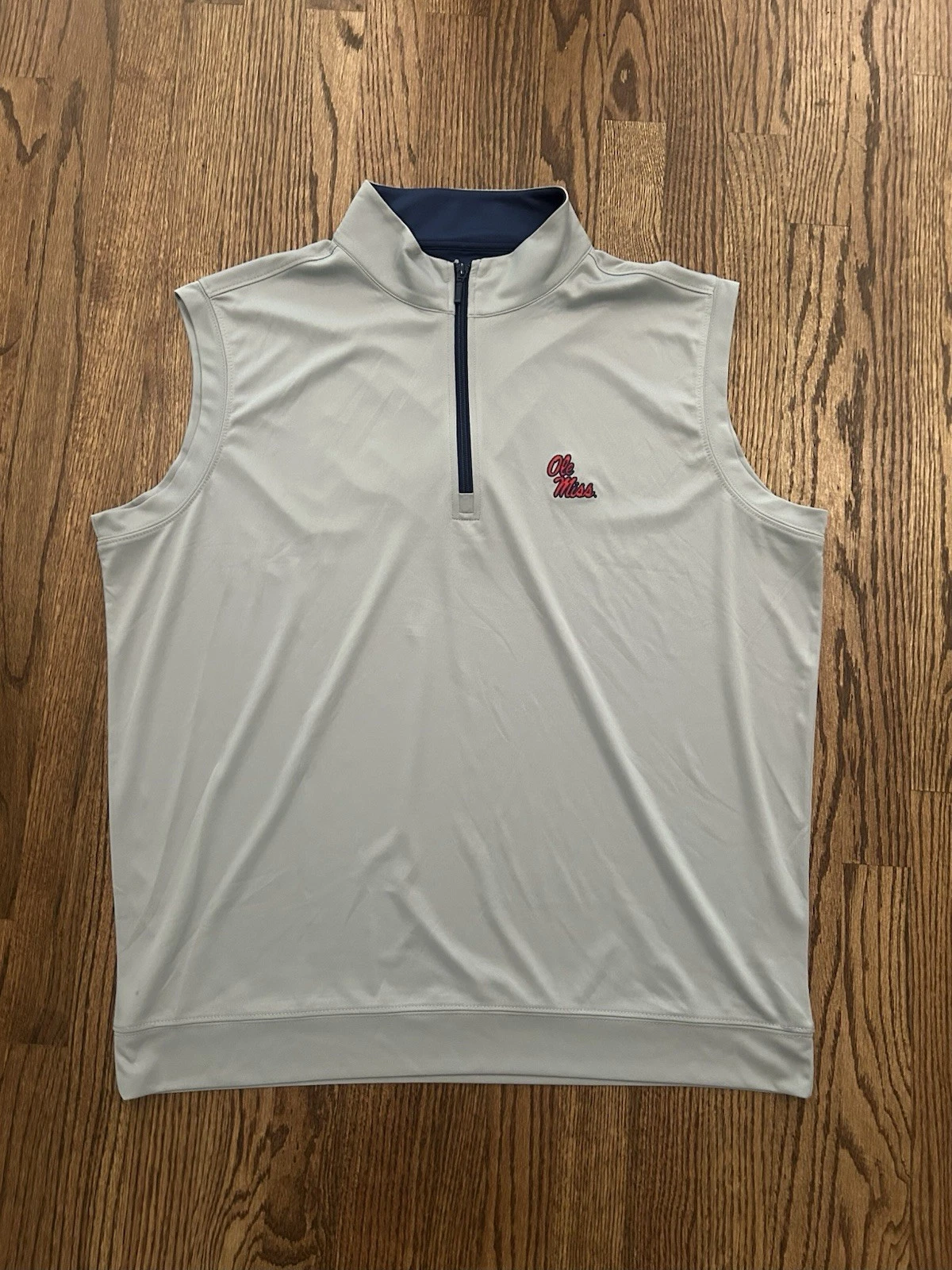 Men’s XL Gary Horn Legend Ole Miss Rebels Quarter Zip Vest Navy SEC image 1
