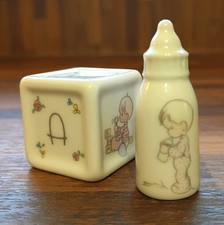 VTG Precious Moments Baby Boy Alphabet Block ABC Bottle S.Butcher 1990 Japan