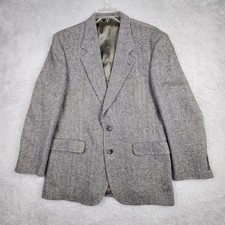 VTG John Alexander Hartmarx Herringbone Tweed Men 41R Lambswool Blazer Academia