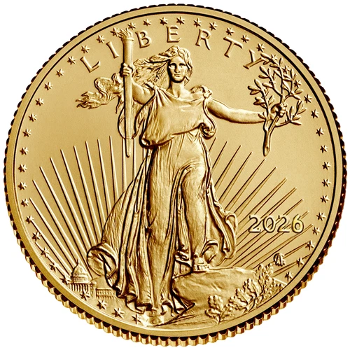 2026 American Gold Eagle Gold Coin - United States - Bullion Coin - 1/4 oz BU