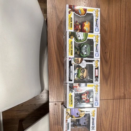 5  Funko Pop! Marvel Rivals Vinyl Figures Iron Man, Doctor Doom, Magneto, Thanos