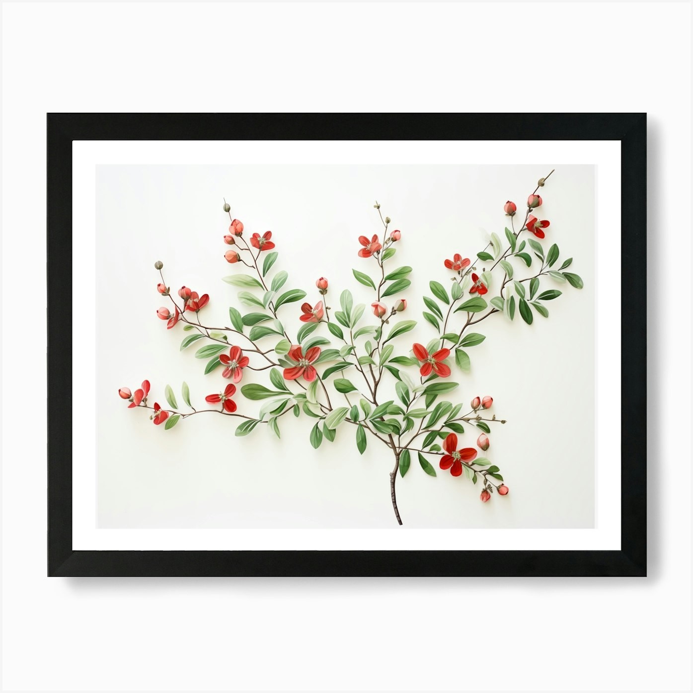 Spring floral minimalistic art prin Framed Wall Art Poster Canvas Print Picture