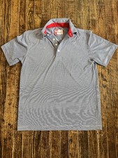 Chick-Fil-A Team Style Oobe Blue Striped Employee Polo Shirt Size Medium CFA