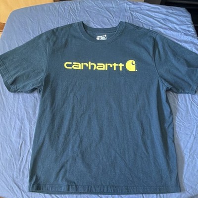 Carhartt Men's XL Blue Loose Fit Crew Neck Short Sleeve Logo Graphic T-Shirt