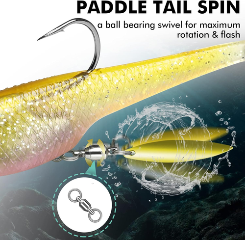 Easy Catch Pre-Rigged Soft Lures, Unique Vibrating Swim Action and Trembly Sinki - Picture 3 of 35