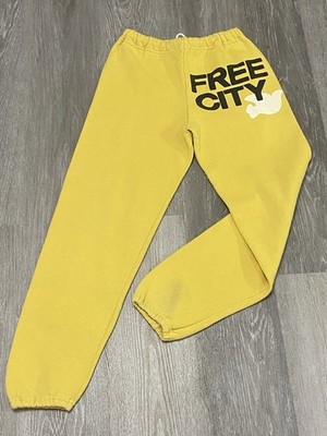 Authentic FREECITY OG LETSGO Oldschool sweatpants in Artyard Yellow Size Small 