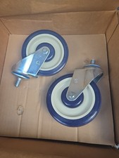 Shopping Cart Swivel Caster Set of 2 - 5" Polyurethane w/1/2 Threaded Stem - SCC