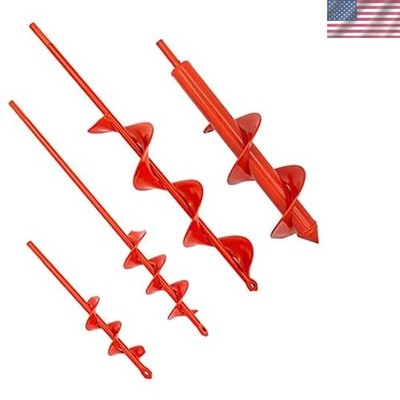 Durable Carbon Steel Auger Bits - 4 Sizes for Enhanced Garden Efficiency