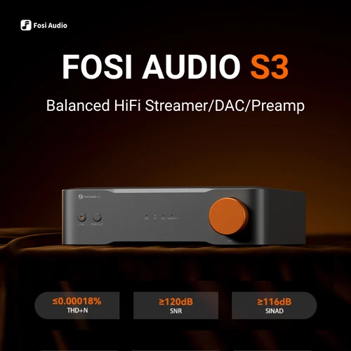 Fosi Audio S3 Network Music Audio Streamer DAC Preamp XLR Sub Out/ HDMI eARC
