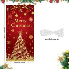 Christmas Tree Door Cover, Christmas Door Banner, Festive Front Door Porch Sign,