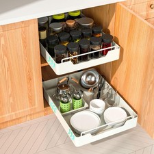 1 Pack Pull Out Cabinet Organizer With Adhesive Nano Film Heavy Duty Storage And