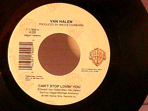Van Halen,WB,"Can't Stop Lovin' You"US,7" 45,1995 guitar rock classic, Mint