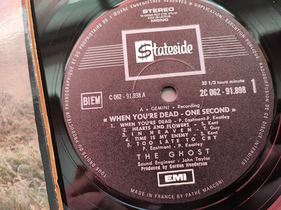 The GHOST – When You're Dead - One Second - 1st Press French 1970 / EX - Photo 2/4