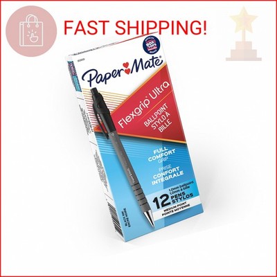 Paper Mate FlexGrip Ultra Retractable Ballpoint Pens, Medium Point (1.0mm), Blac