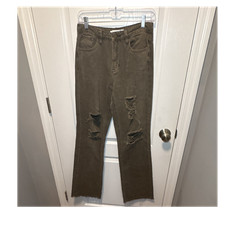 Altar'd State Brown Distressed Straight Women's Jeans Cotton Denim 5-Pocket