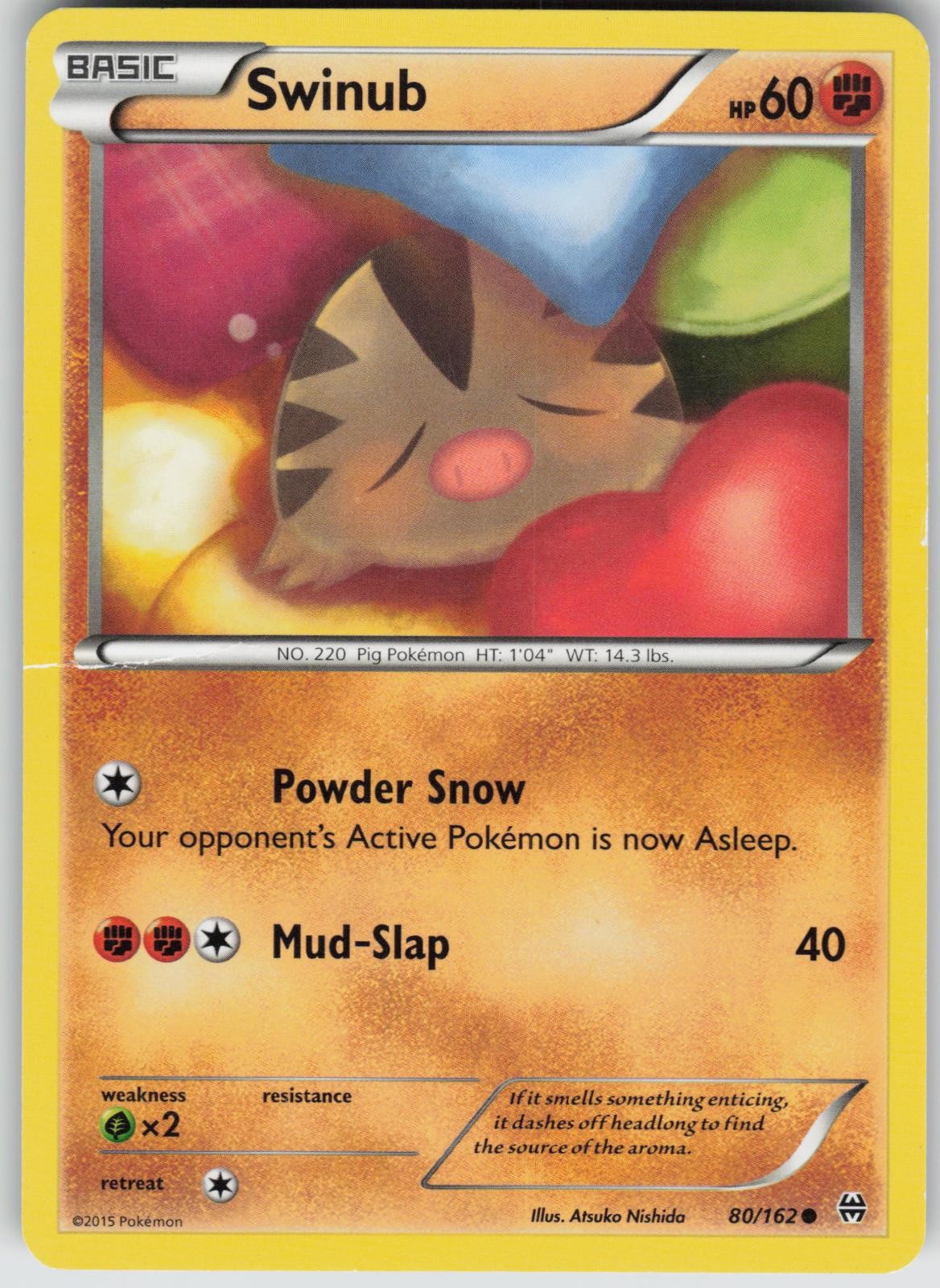 Swinub 80/162 BREAKthrough Pokemon TCG Heavily Played