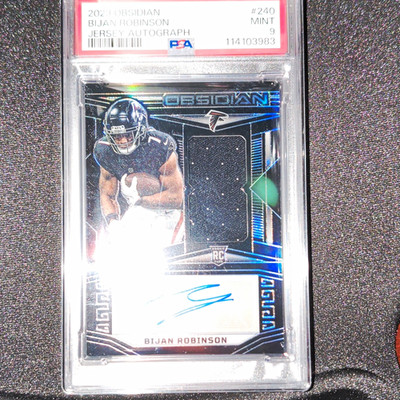 Panini 2023 Obsidian Bijan Robinson RC Jersey Auto /199 PSA 9 Falcons #240