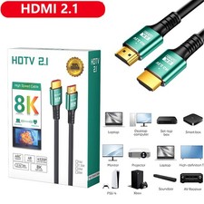 8K 60HZ HDMI Cable 2.1 Ultra High Speed HDTV Lead 3D ARC For SKY PS5 1 5m Lot