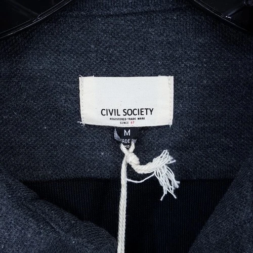 CIVIL SOCIETY Shirt Jacket Mens Medium Charcoal Grey Snap Button Cotton Knit image 4