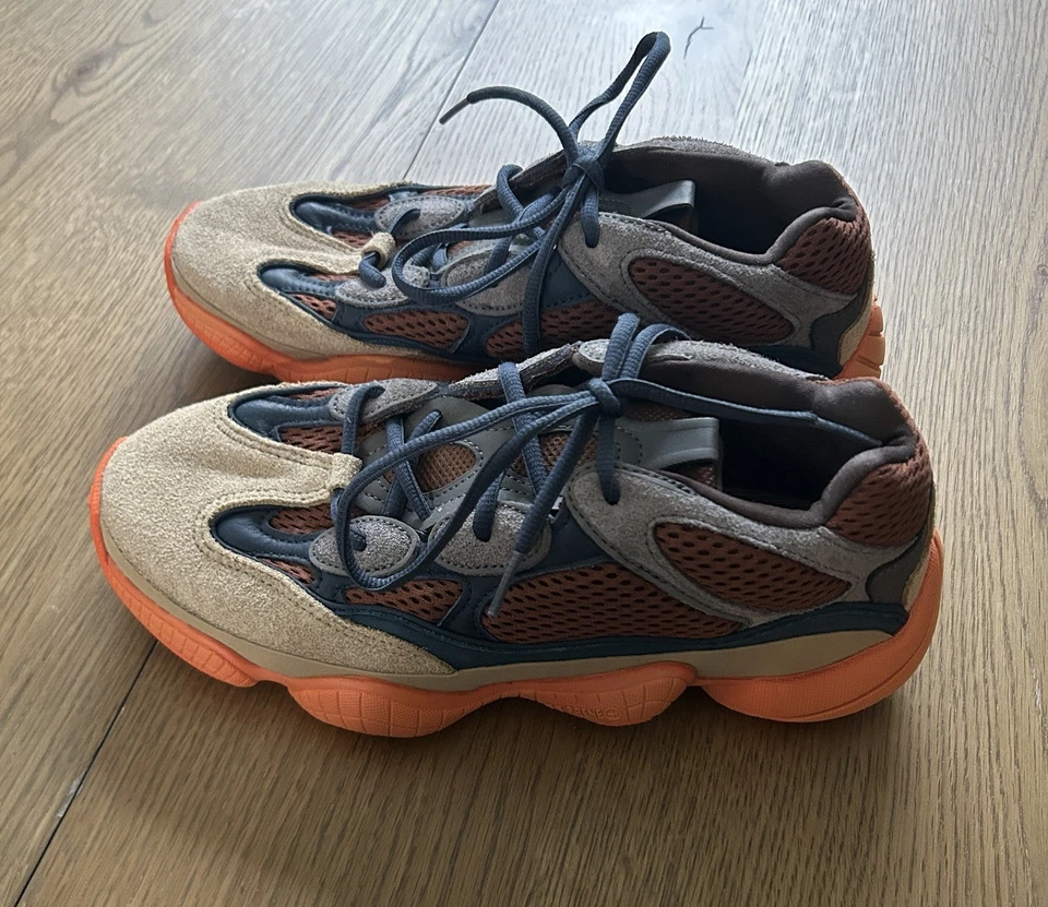 阿迪达斯Yeezy 500 Enflame运动鞋男式7码GZ5541棕色橙色麂皮绒 — 第 2/4 张图片