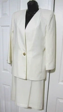 Vtg NWT USA Suitsme Womens 80s 90s Career Jacket/Skirt Set Women's Ivory sz.8/26