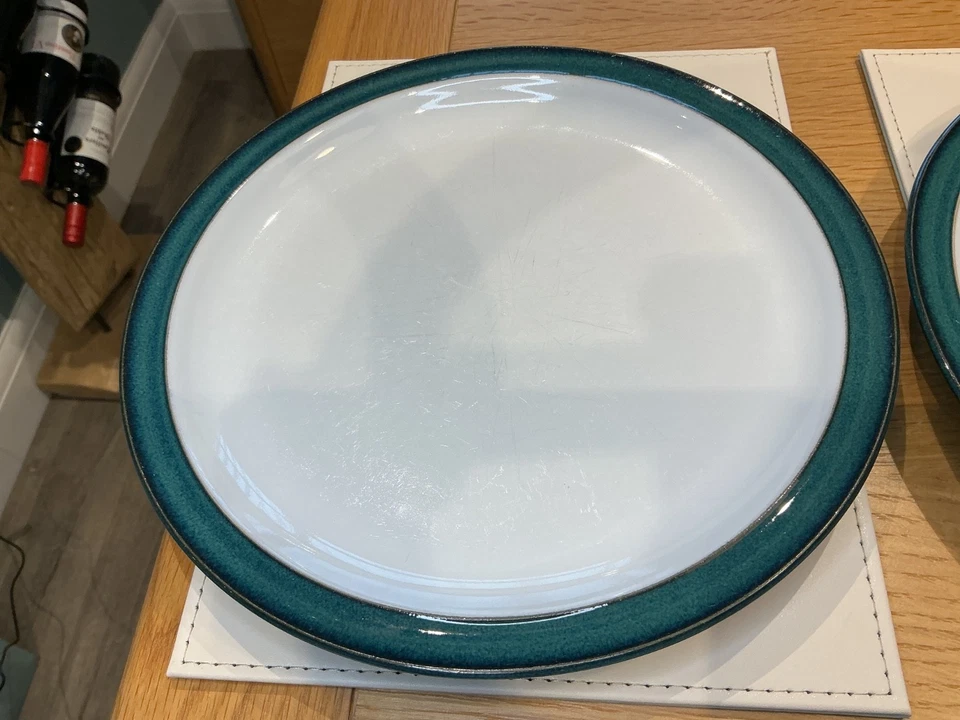 DENBY GREENWICH DINNER PLATES X 4 STONEWARE TABLEWARE LOT A GOOD COND. - Image 3 of 4