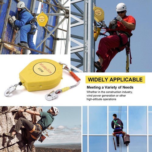 20m 65ft Selfs Retracting Lifeline Lanyard Fall Arrester Protection Brand New-- - 第 4/11 張圖片