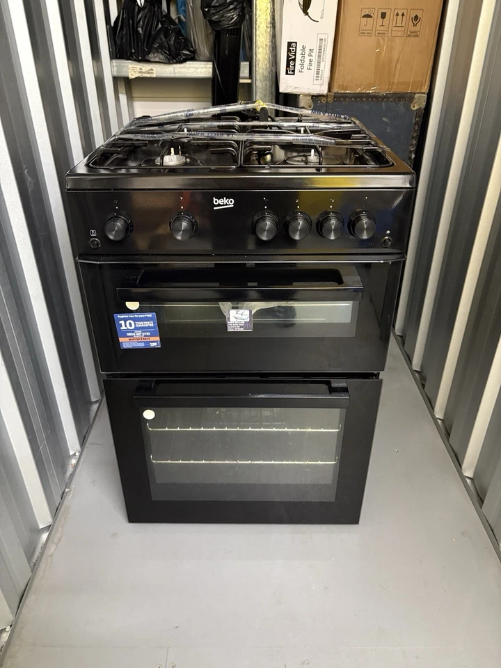 KDG611K 60cm Wide Double Oven Gas Cooker with Full Width Gas Grill - Black - Image 3 of 4