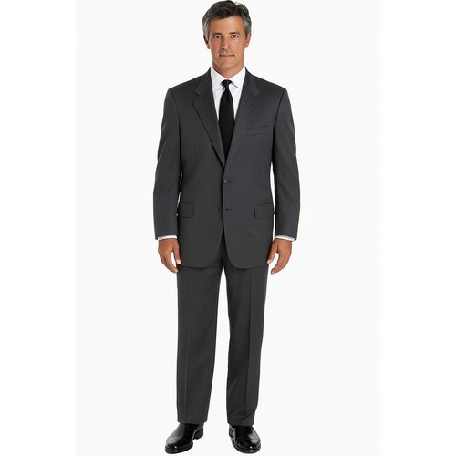 Canali Proposta Suit Mens Size 42 L Black Super 120s Wool 2pc Pants 34x31 Italy