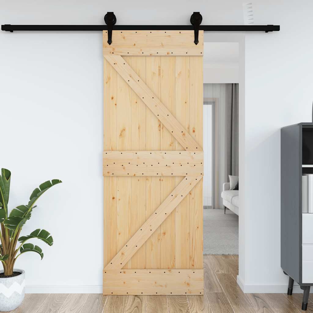 Porta NARVIK 95x210 cm in Legno Massello di Pino 2405432