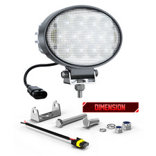 1x Oval LED Work Light Flood Headlight For Deere 8000R 8000RT Series